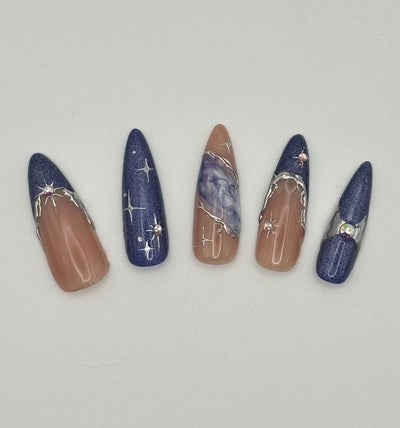 🌌 Cosmic Violet — Press-On Nail Set